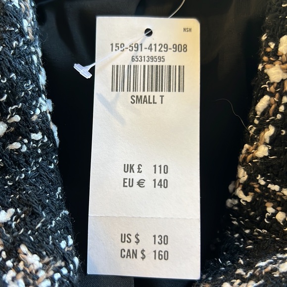 NWT Abercrombie Tweed Blazer mini dress. Size small Tall. - Picture 3 of 3